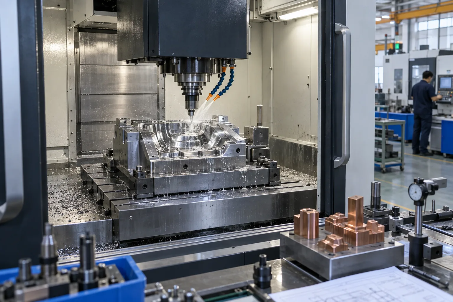 High-speed CNC machining a steel injection mold insert