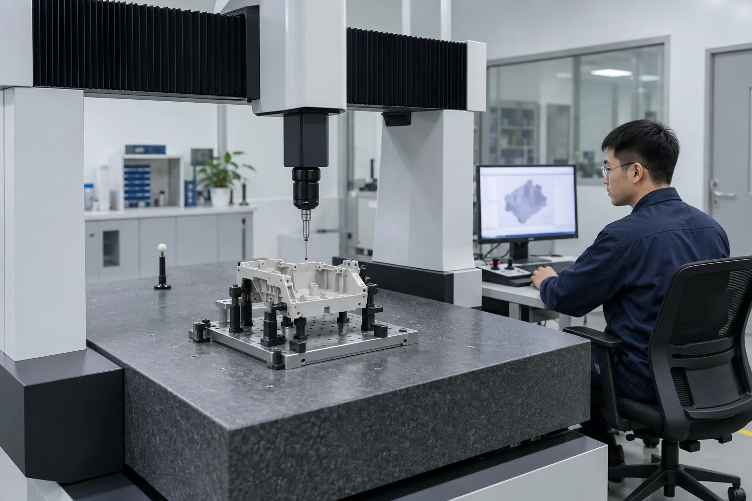 CMM inspection of a molded plastic component