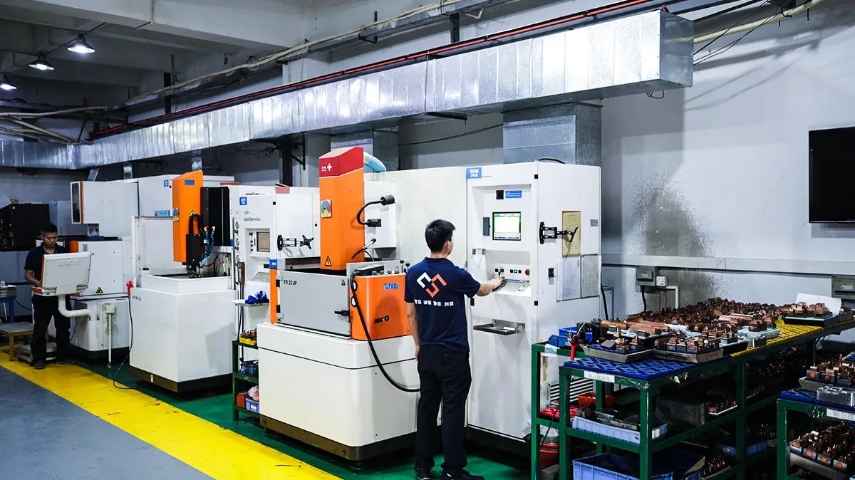 Precision machining equipment across the workshop floor