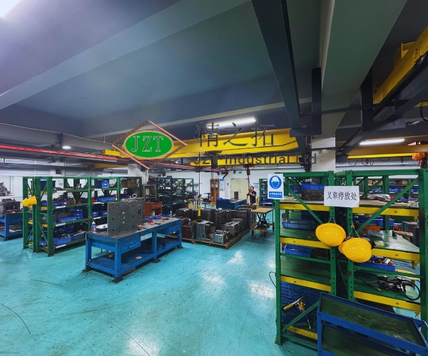 Wide view of the tooling workshop with assembly stations